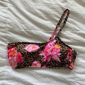 Victoria's Secret Leopard and Pink Floral Bikini Top